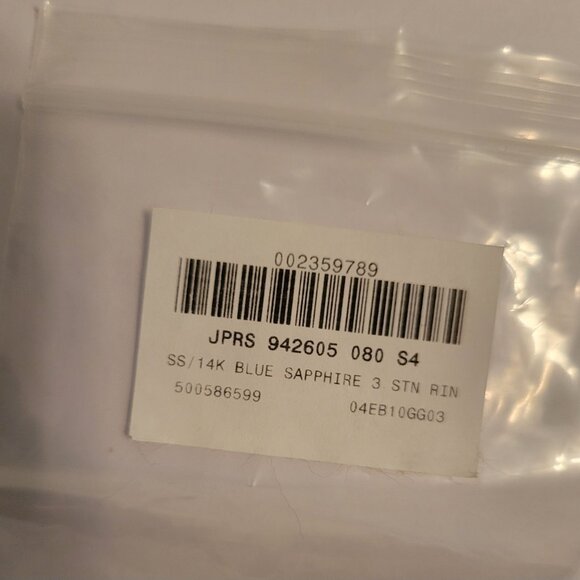 **SOLD**Sterling Silver w/14k Y Gold & 3 Sapphires sz 7.5 NEW w/Gift Box - Picture 6 of 8